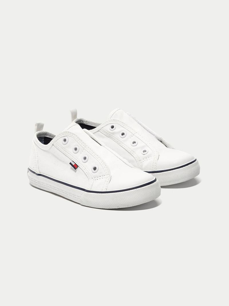 Lány Tommy Hilfiger White Laceless Tornacipő Fehér | HU 1995QMA